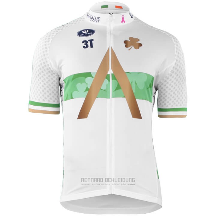 2018 2019 Fahrradbekleidung Aqua Blue Sport Champion Irland Trikot Kurzarm und Tragerhose